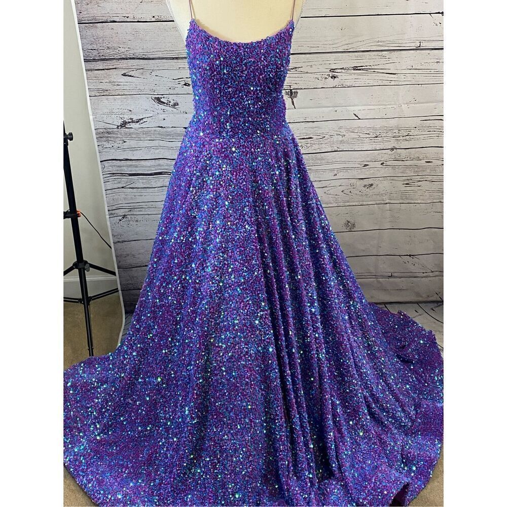 Amarra Sequin Purple Formal Gown Size 6